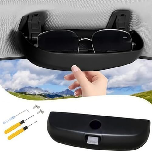 COZERI Sonnenbrillenhalter Brillenetui,Für BMW Accessoires,Brillenhalter Innenraum Zubehör, Schwarz Für 1er 3er 5er 7er X1 X3 X5 X7 U11 F48 X3 G01 F25 F40 F20 G20 F30