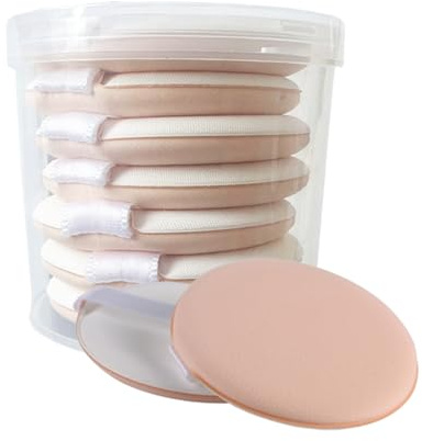 7Pcs Air Cushion Makeup Sponges with Plastic Box Wet and Dry Dual-Use Round Powder Puff Cosmetics Blush Applicator Makeup Tools for BB CC Cream Liquid Foundation (Skin Color)
