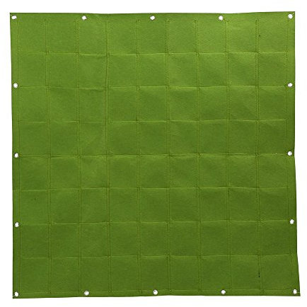 Riuulity 72 Vertikale Wandtaschen, Filz-Pflanztaschen Zum Aufhängen von Blumen, für den Garten, Drinnen und Draußen, 2 Farben (Green)