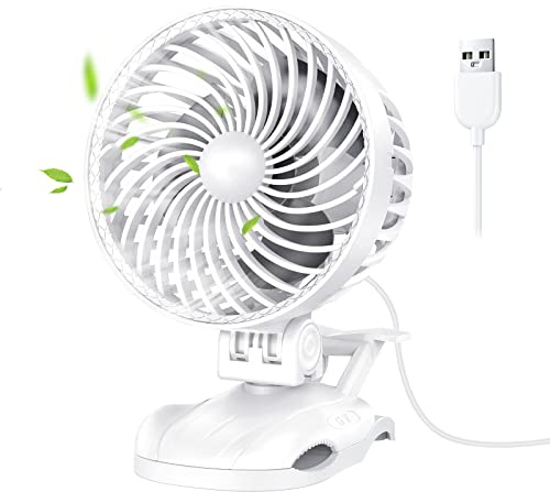 OUILA Mini ventilateur USB de table à clip avec 9 vitesses - Blanc