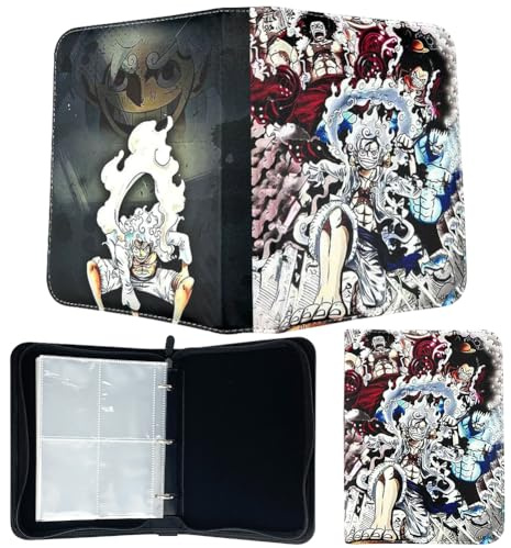 Album per Giochi Carte Anime, Album per Carte da Collezione 50 Pagine 400 Schede Capacità, Pelle PU Trasparente Impermeabile Cerniera Anime Cards Album Libro, Regalo per Bambini ﻿