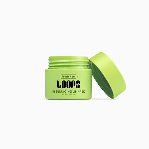LOOPS Fresh Peel Resurfacing Korean Mini Lip Mask - Gently Exfoliates with Fruit Enzymes & Apricot Seed, Smooths Texture, Locks in Hydration for Softer, Refined Lips - Helps Clarify and Polish Lips