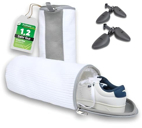 [ Test SEHR GUT *] COZYVIBE 2in1 Set: Schuhwaschbeutel Waschmaschine und Schuhspanner, Waschbeutel Wäschesack Schuhe Wäschenetz Schuhbeutel Waschmaschine für Damen & Herren, Geschenke für Frauen