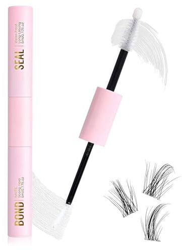 Eyelash Glue Bond and Seal Lash Glue 2 in 1 for Individual Cluster DIY Eyelash Extensions Super Strong Hold Eyelashs Adhesive White Lashes Glues Clear