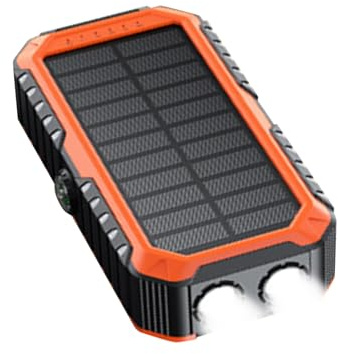 Power Bank Solare 20000mAh Ricarica Rapida 20W Manovella Integrata Luci SOS Strobe Flash Compass Cavi Incorporati Materiale ABS PC 17.32x8.83x4.22cm Essenziale Trekking Sopravvivenza Casa