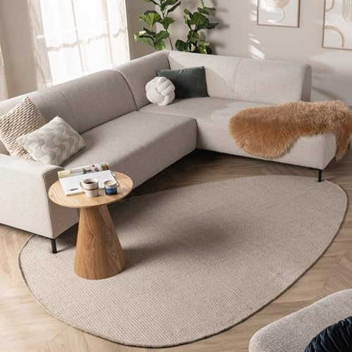 FRAAI | Home & Living Wollteppich Organisch - Bliss Creme Weiß - 80x150 cm | Wolle, Baumwolle - Flachgewebe - Einfarbig - Modern, Skandinavisch, Japandi - Wohnzimmer, Schlafzimmer