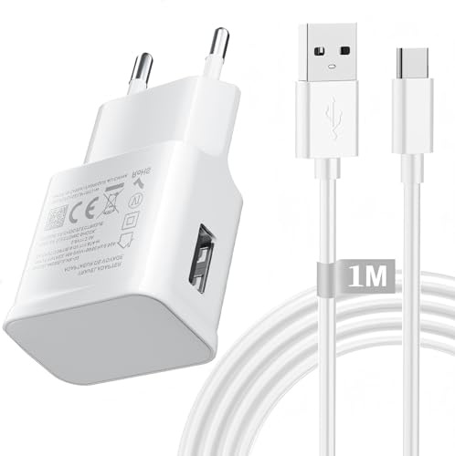 Chargeur Rapide pour Xiaomi avec Câble de 1m, pour Redmi Note 13 C/13 Pro/12 Pro 5G/11 S/10 T Lite/11T/A3/9/M4/M6,Adaptateur Secteur USB, pour Samsung et Tablettes Ordinateur Portable 18W Prise USB