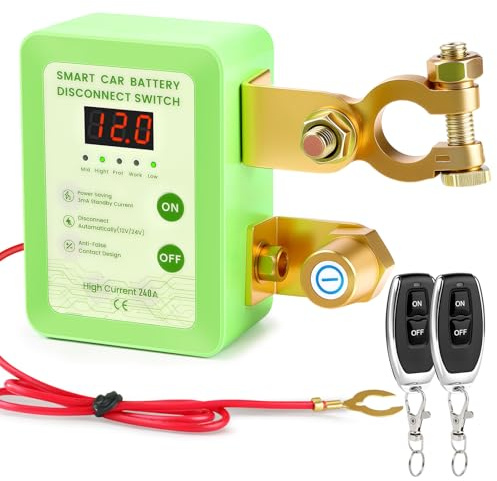 Batterietrennschalter 12V mit Fernbedienung – Automatischer Tiefentladungsschutz für Wohnmobil, Boot & Lkw | 240A IGBT, Diebstahlschutz, LED-Voltmeter, CE-zertifiziert