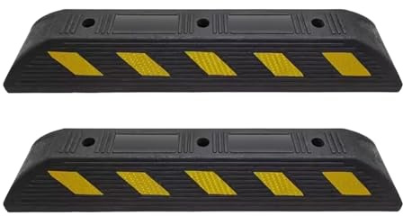 JLLEIZYZ Fermaruota Garage, Gomma Dura di Ebanite, Materiale in Gommas Resistente, Facile Installazione, Adatto per Auto, Furgoni e Camion