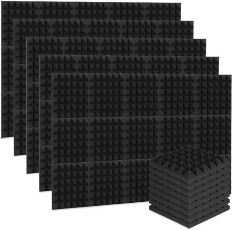 Peviasot Akustikschaumstoff Schallabsorber, 72 Stück Akustikplatten Selbstklebend, Schallabsorber Wand, Schalldämmung, für Aufnahmestudios, Podcasts, Pyramide (30 x 30 x 5 cm）