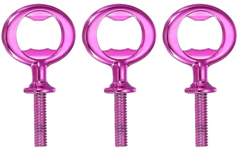 sourcing map Apribottiglie da 81 mm, in lega di zinco, kit di inserti piatti filettati per matrimoni, feste di vino, fai da te, artigianato e fatti a mano (rosa)