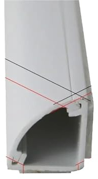 Canalina Passacavi Adesiva Copertura for cavi elettrici da pavimento con fessura triangolare 1 m, protezione for condotti, nascondi(White)