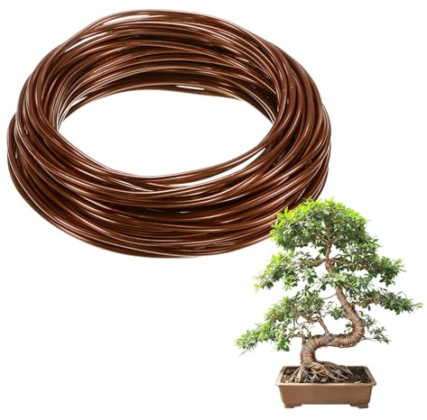 M METERXITY 1-Pack Bonsai Training Wire, 3mm x 49ft/15m Anodized Aluminum Bonsai Tree Wire for Fine Trunk/Gardening Branch/DIY Crafting [Copper]