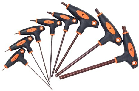 Juego De Llaves Allen Con Mango En T - Llave Allen Con Mango En T De Doble Extremo De 8 Piezas | Juego De Reparación De Llaves Hexagonales | Llave De Doble Extremo Para Muebles De Hogar, Garaje, Mecán