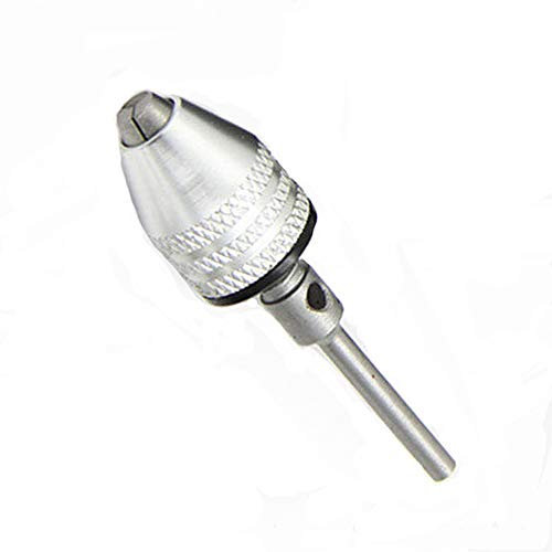 Drill Chuck 1/16 Round-Shank 0.3-3.4mm Keyless Chuck Multi Universal Drill Chuck Adaptor Quick Change Drill Converter for Electric Grinder Silver（Pack of 1）