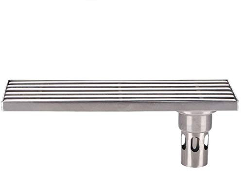 FCS Bathroom Duschrinne Edelstahl Ablaufrinne, Bodenablauf dusche Duschablauf sehr flach Duschabfluss Duschablaufrinne Duschrinne für Küche, Bad, Dusche, Garage und Keller (Size : 110cm)
