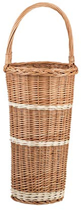 e-wicker24 Natural wicker basket for holding umbrellas stylish and durable umbrella storage solution for entryway and hallway organization (Ø25 cm H57 cm)