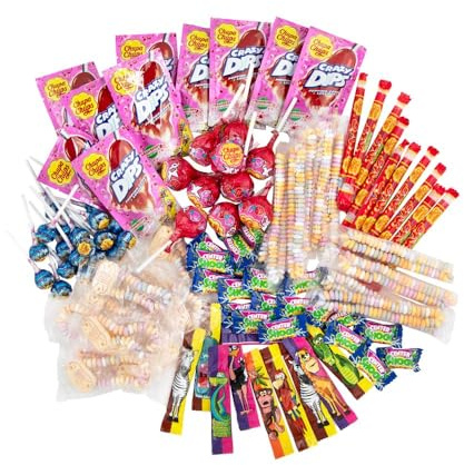 Chupa Chups Teenager Süßigkeiten Mix, 100-teilig mit Lollis, Kaugummis & Bonbons von Center Shock & Chupa Chups, geeignet für Geburtstag & Weihnachten, 1000g