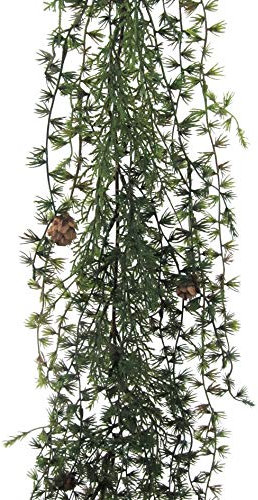 Künstliche LÄRCHENGIRLANDE ca 110 cm mit Natur- Zapfen.
