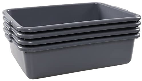 Waikhomes Kunststoff Bus Box 3er Set Waschbecken Wanne Kunststoff grau Geschirrpfanne (8L)