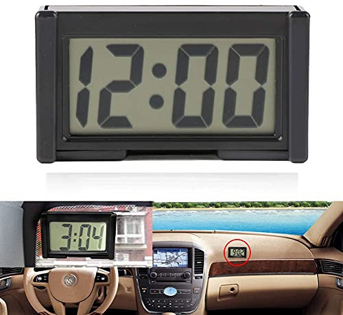 Umisu Horloge Numérique LCD de Voiture Calendrier Affichage Portable pour Tableau de Bord de Voiture Horloge Électronique Date Heure de Table de Voiture Bureau