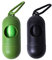 2 Piezas Dispensador Bolsas Caca Perros con Clip para Correa en forma de pastilla portabolsas Portátil verde oscuro y negro con bolsas de basura de perro para Recoger Desechos y Basura de Perros