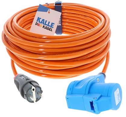 CEE Adapterleitung Kalle Blue Extreme Signal SCHUKO auf CEE Winkelkupplung 3G 2,5mm² 5 Meter