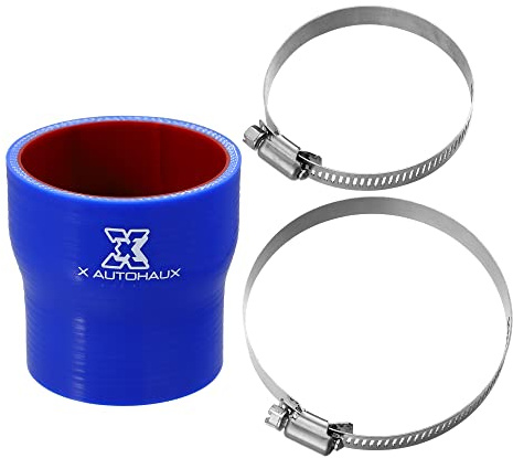 X AUTOHAUX Manguera Recta de Silicona para Radiador Tubo Acoplador Azul Rojo para Refrigeración de Coche 60-70mm.