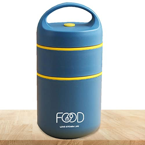 Aeihevo Soup Container - 2 Tier Double Wall Vacuum Insulated Stainless Steel Lunch - Reusable Leak Proof Lunch Organizer Stainless Steel for Soup, Smoothie Bowl, Oatmeal Hepvet