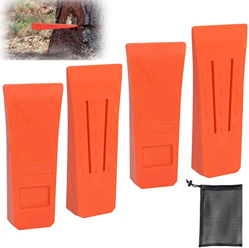 Intckwan 6 Cunei di Abbattimento per Motosega con Punte, ABS Cunei di Spacco per Legno con Sacchetto, Accessori Forestali Forestali, Strumento Accessorio per Boscaioli (4 Pezzi)