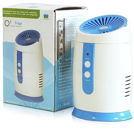 GMB OZONE - Generador de Ozono Portátil Compacto Eliminador de Olores Frigorifico, Purificador de Aire de Espacios Pequeños para Nevera, Coche, Zapatero, Armario | Sin Cables | Funciona con Pilas.