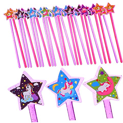 SAFIGLE Varitas De Hadas para Niños 6.88In Juguete De Varita Mágica De Plástico con Diseño De Estrella De Cinco Puntas Accesorios para Fiesta Conciertos Bailes Y Fotografía