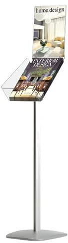 DisplayLager Kombi Infoständer & Prospektständer in DIN A4 mit Topschild-Halterung und Prospektablage (Vertikal)