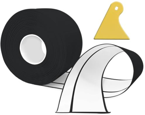 TAOYIO Rodapié Flexible Autoadhesivo, 12M, Negro, Resistente al Agua, PVC, Tira, Zócalo, Cocina y Baño
