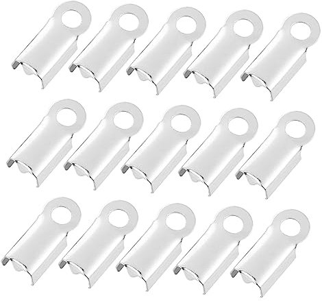 TEHAUX 500stücke Kordelenden Crimpen Terminatoren Klemmen Für Lederband Schmuck Crimps Mit Einfacher Installation Und Langlebigem Edelstahl