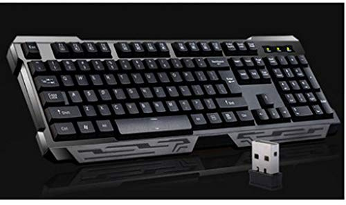 KANBUN Tastiera wireless USB, tastiera full size con tastierino numerico Notebook Desktop Computer Home Office Tastiera da gioco (Colore : Nero)