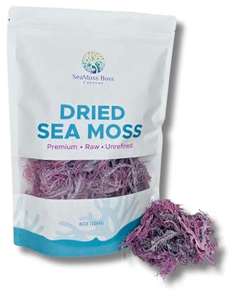 SeaMoss Boss Canouan | Dried purple sea moss | ocean harvested and sun-dried in the remote Grenadine Islands | Easy to use | Makes 120oz sea moss gel