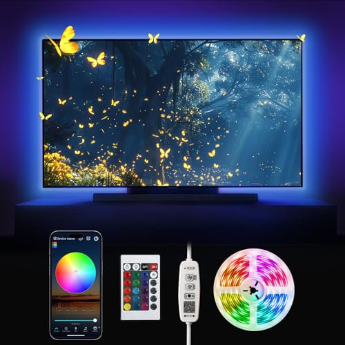 Beaeet Tira LED 3M USB 5050 RGB (30 LEDs/m) para TV, Luces con App y Mando, Sincronización con la Música, Ideal para Dormitorio, Gaming, Fiestas y Decoración Navideña