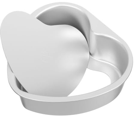 Cabilock Stampo Per Torta Forma Di Cuore in Lega Di Alluminio Con Fondo Rimovibile Teglia Antiaderente Per Cheesecake Facile Da Sformare e Pulire Distribuzione Uniforme Del Calore Per Dolci
