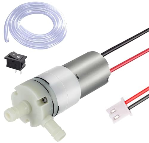 RUNCCI-YUN Mini DC 12V Mini Miniature Self-Priming Pump, 370 Air Pump for Aquarium, Diaphragm Water Pump 12V, Mini Electric Water Pump Micro Vacuum Pump for Tea Machine Fish Tank Water Cooling