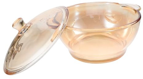 Cabilock Maceta De Cristal Dos Asas Para Microondas Resistente Al Calor Para Calentar Sopas y Guisos El Horno o Microondas Cristalería Versátil Para Cocina y Mesa