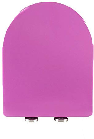 BGFYUSF Toilettensitz， U-/V-/O-förmiger Toilettendeckel mit verstellbarem Scharnier， geräuscharm， verdickter Toilettendeckel， von Oben montiert Pink-42