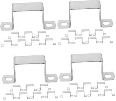 Operitacx 4 Set Mintegne Del Tubo Quadrato Morsetto Clip Per Tubo Per Tubolari Clip Porta Del Tubo Clip Morsetti Fascia Accessori Regolabile Acciaio Inossidabile 304 Argento 8 Pezzi * 4