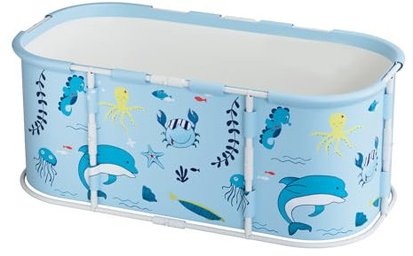 Faltbare Aufblasbare Badewanne für Erwachsene 140 x 50 x 55 cm – Mobile Freistehende Badewanne mit Rückenlehne & Kissen, Whirlpool Sitzbadewanne für Dusche Balkon Outdoor