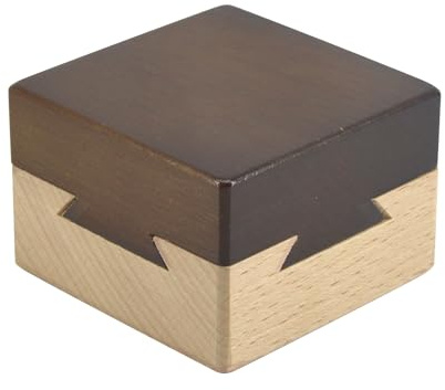 Impossible - Scatola a coda di rondine 3D in legno, rompicapo, cassetti magici, portagioie con scomparto segreto, per adulti (colore marrone)