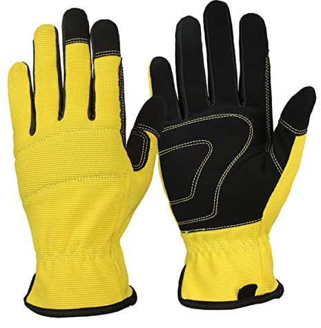 HOLIDYOYO 1 Paar Gartenhandschuhe Xl Atmungsaktive und Schützende Arbeitshandschuhe Gelb für Gartenarbeit Pflanzenschutz und Reparaturarbeiten für Outdoor Aktivitäten