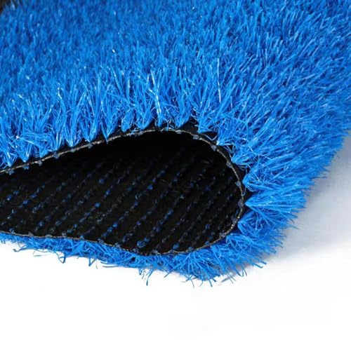 WLCNYL Césped Artificial de 3 cm para Interior y Exterior, Realista, Grueso, sintético, para jardín, césped, Paisaje, Patio, Azul (79 x 157 Pulgadas)