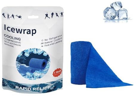 1 Rouleaux Sports Bande Cohésive Elastiques Bandage, Ice Tape Bandage auto-adhésif à compression instantanée contre le froid, Pansements Adhésifs pour Doigt Mains Pieds Poignets 10m×4,5cm