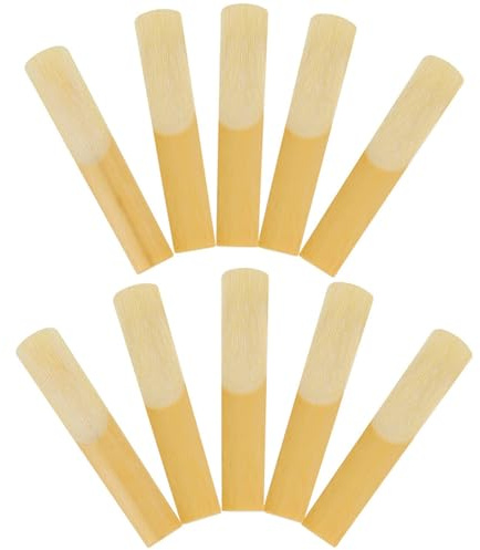 Klarinettenblätter 2,5 für Klarinette, Professionell | Handgefertigt, Gratfrei, Leicht Einzusetzen, Schilfmaterial, für Klarinette, 10 Stück-pack