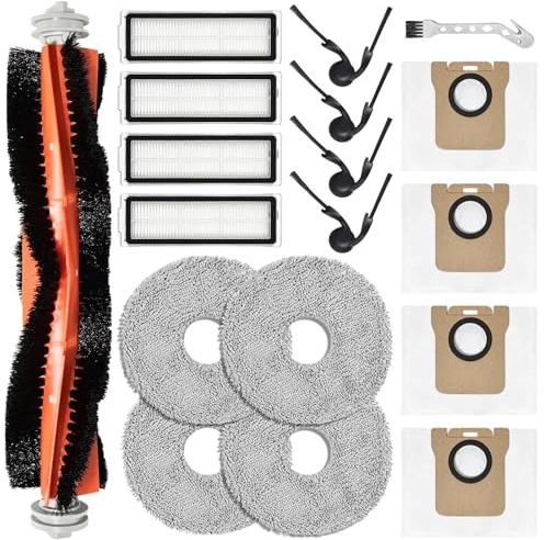 DianSung Pièces de Rechange pour Xiaomi Robot Vacuum 5/5 Pro aspirateur Accessoires,1 brosse principale,4 serpillières, 4 Filtre de rechange,4 sacs à poussière,4 brosses latérales,1brosse de nettoyage